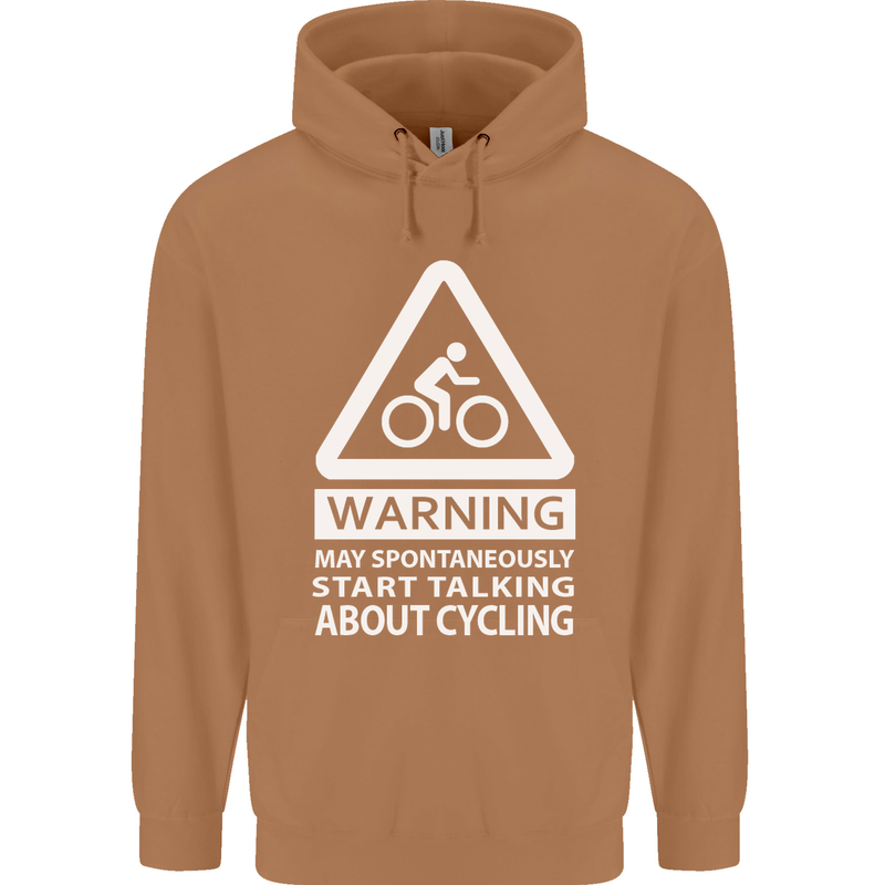May Start Talking About Cycling Cyclist Mens 80% Cotton Hoodie Caramel Latte