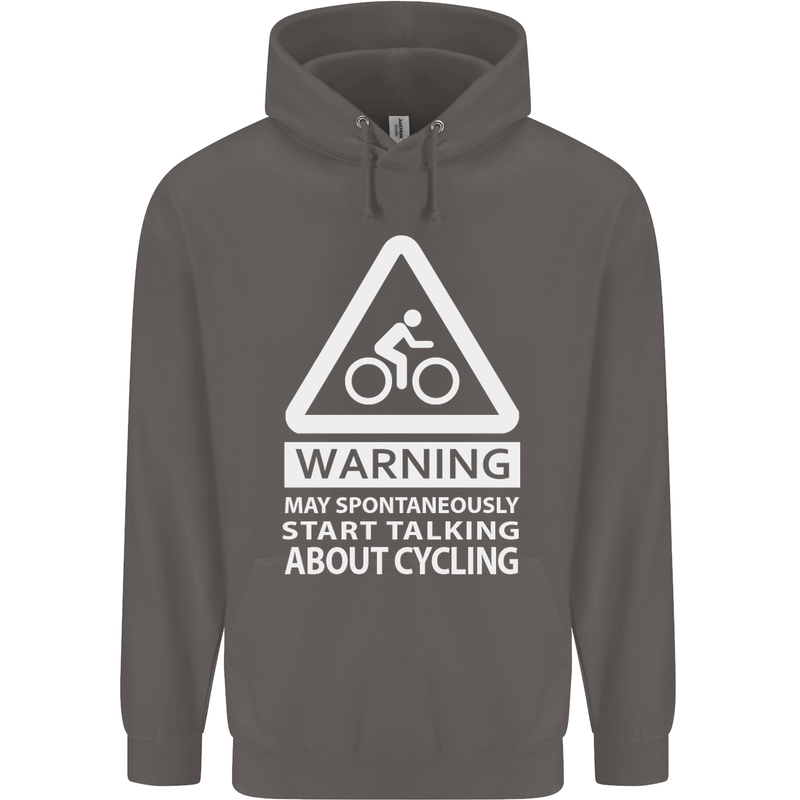 May Start Talking About Cycling Cyclist Mens 80% Cotton Hoodie Charcoal