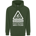 May Start Talking About Cycling Cyclist Mens 80% Cotton Hoodie Forest Green