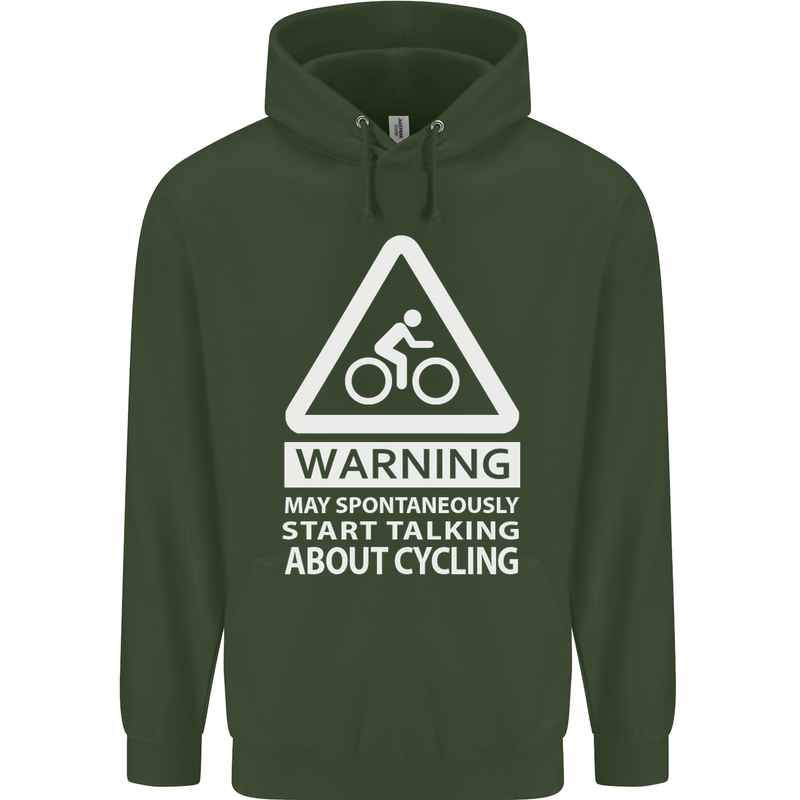 May Start Talking About Cycling Cyclist Mens 80% Cotton Hoodie Forest Green
