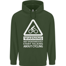 May Start Talking About Cycling Cyclist Mens 80% Cotton Hoodie Forest Green