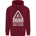 May Start Talking About Cycling Cyclist Mens 80% Cotton Hoodie Maroon