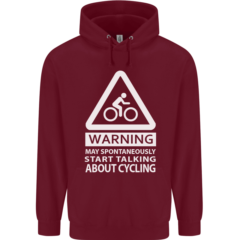 May Start Talking About Cycling Cyclist Mens 80% Cotton Hoodie Maroon