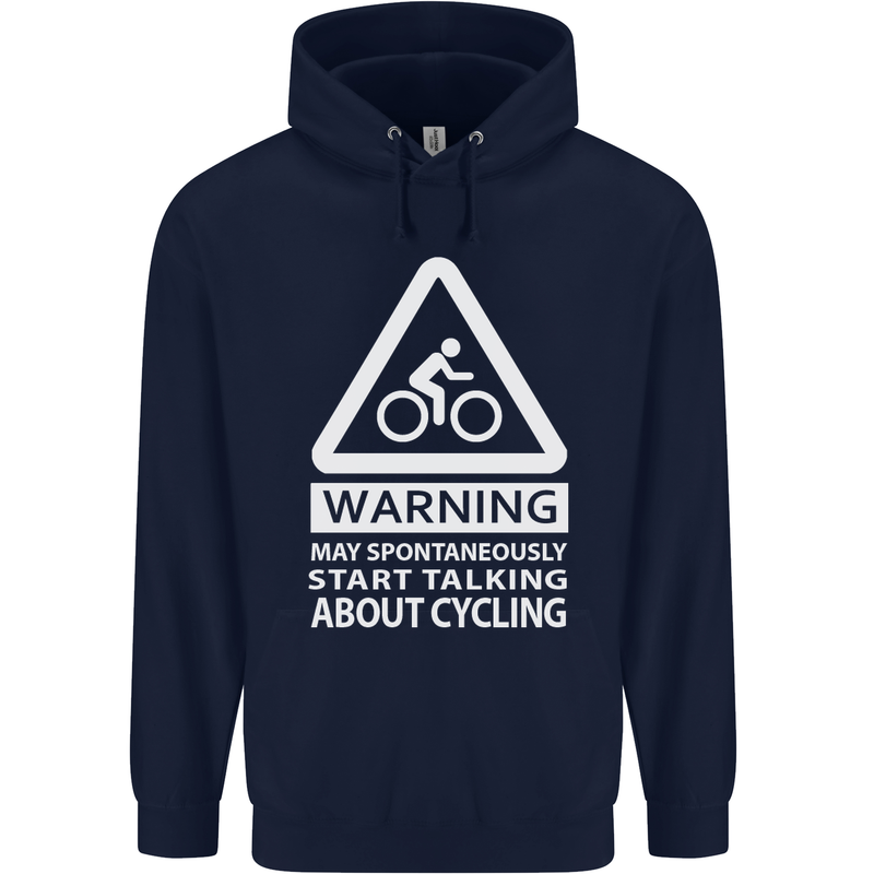 May Start Talking About Cycling Cyclist Mens 80% Cotton Hoodie Navy Blue