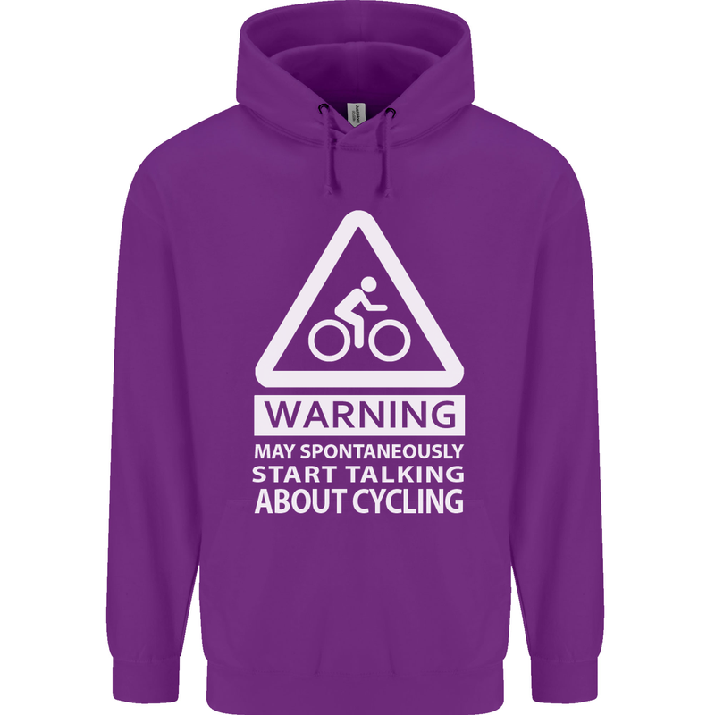 May Start Talking About Cycling Cyclist Mens 80% Cotton Hoodie Purple
