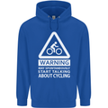 May Start Talking About Cycling Cyclist Mens 80% Cotton Hoodie Royal Blue