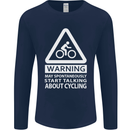 May Start Talking About Cycling Cyclist Mens Long Sleeve T-Shirt Navy Blue