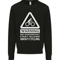 May Start Talking About Cycling Cyclist Mens Sweatshirt Jumper Black