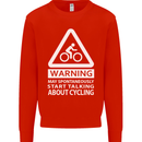 May Start Talking About Cycling Cyclist Mens Sweatshirt Jumper Bright Red