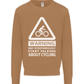 May Start Talking About Cycling Cyclist Mens Sweatshirt Jumper Caramel Latte