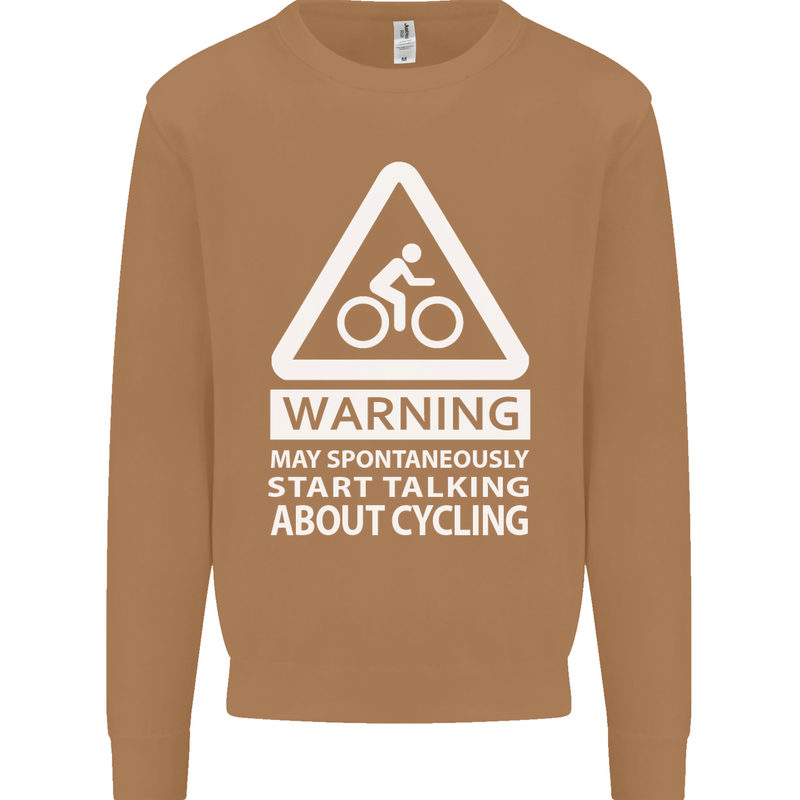 May Start Talking About Cycling Cyclist Mens Sweatshirt Jumper Caramel Latte