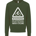 May Start Talking About Cycling Cyclist Mens Sweatshirt Jumper Forest Green