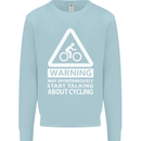 May Start Talking About Cycling Cyclist Mens Sweatshirt Jumper Light Blue