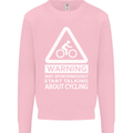 May Start Talking About Cycling Cyclist Mens Sweatshirt Jumper Light Pink