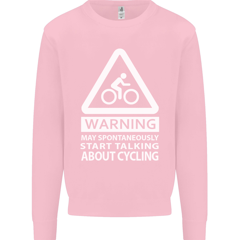 May Start Talking About Cycling Cyclist Mens Sweatshirt Jumper Light Pink