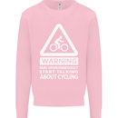 May Start Talking About Cycling Cyclist Mens Sweatshirt Jumper Light Pink