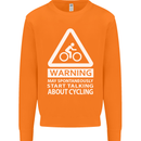 May Start Talking About Cycling Cyclist Mens Sweatshirt Jumper Orange