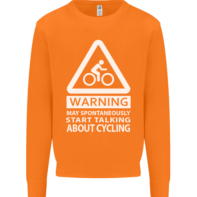 May Start Talking About Cycling Cyclist Mens Sweatshirt Jumper Orange