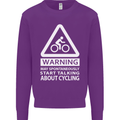May Start Talking About Cycling Cyclist Mens Sweatshirt Jumper Purple