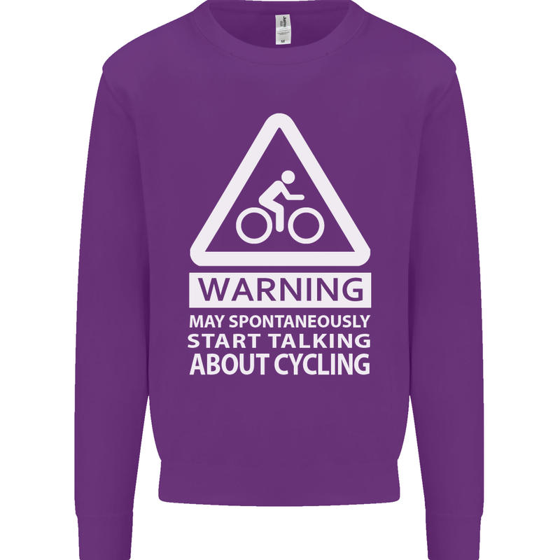 May Start Talking About Cycling Cyclist Mens Sweatshirt Jumper Purple
