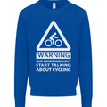 May Start Talking About Cycling Cyclist Mens Sweatshirt Jumper Royal Blue