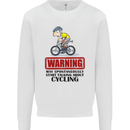 May Start Talking About Cycling Cyclist Mens Sweatshirt Jumper White