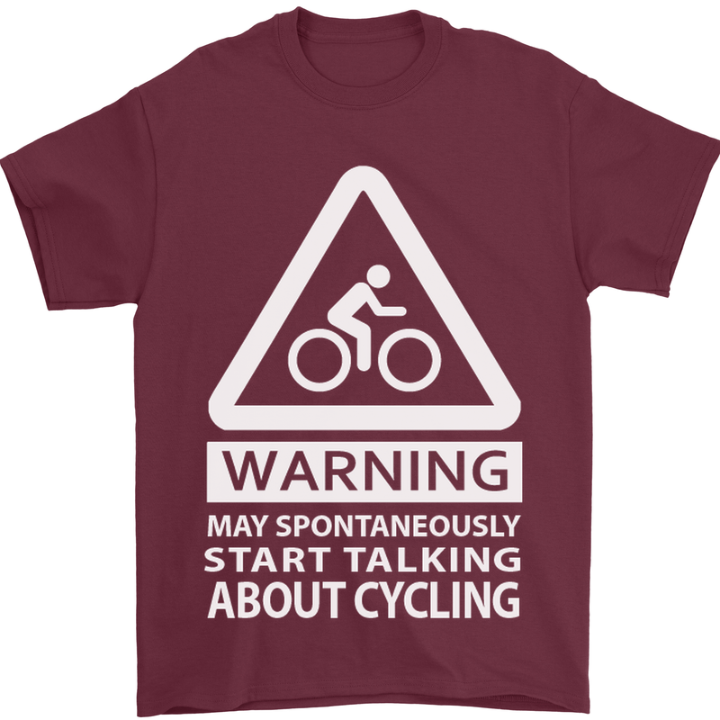 May Start Talking About Cycling Cyclist Mens T-Shirt Cotton Gildan Maroon