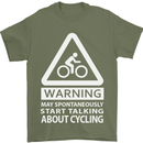 May Start Talking About Cycling Cyclist Mens T-Shirt Cotton Gildan Military Green