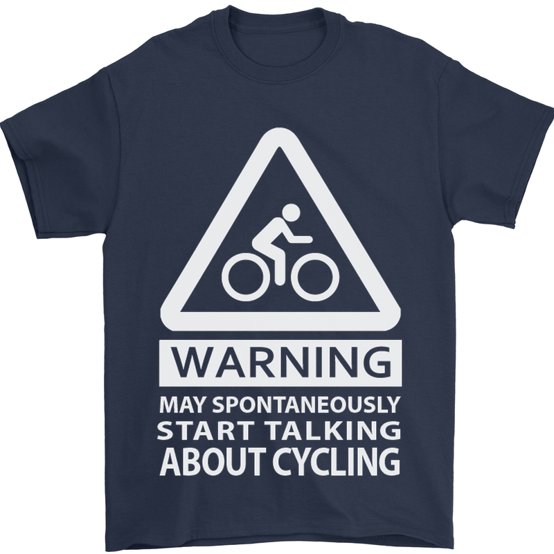 May Start Talking About Cycling Cyclist Mens T-Shirt Cotton Gildan Navy Blue