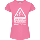 May Start Talking About Cycling Cyclist Womens Petite Cut T-Shirt Azalea