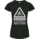 May Start Talking About Cycling Cyclist Womens Petite Cut T-Shirt Black