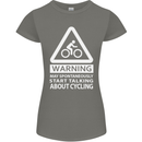May Start Talking About Cycling Cyclist Womens Petite Cut T-Shirt Charcoal