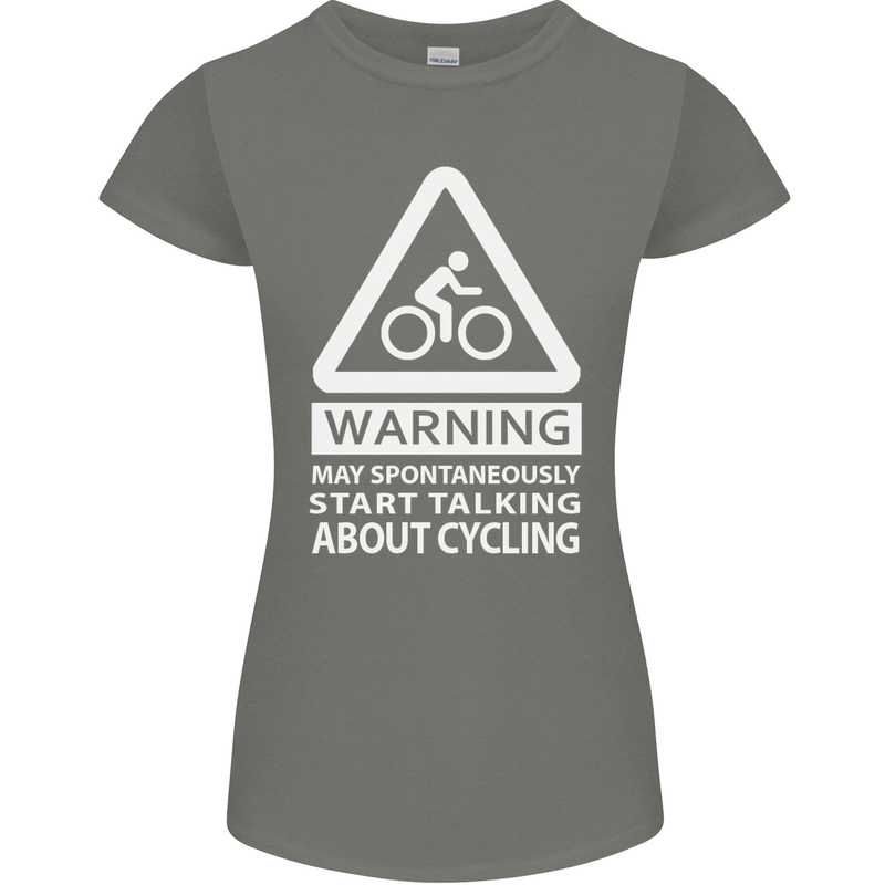 May Start Talking About Cycling Cyclist Womens Petite Cut T-Shirt Charcoal