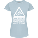May Start Talking About Cycling Cyclist Womens Petite Cut T-Shirt Light Blue