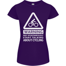 May Start Talking About Cycling Cyclist Womens Petite Cut T-Shirt Purple