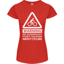May Start Talking About Cycling Cyclist Womens Petite Cut T-Shirt Red