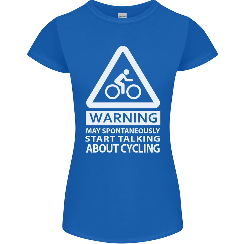 May Start Talking About Cycling Cyclist Womens Petite Cut T-Shirt Royal Blue