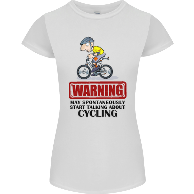 May Start Talking About Cycling Cyclist Womens Petite Cut T-Shirt White