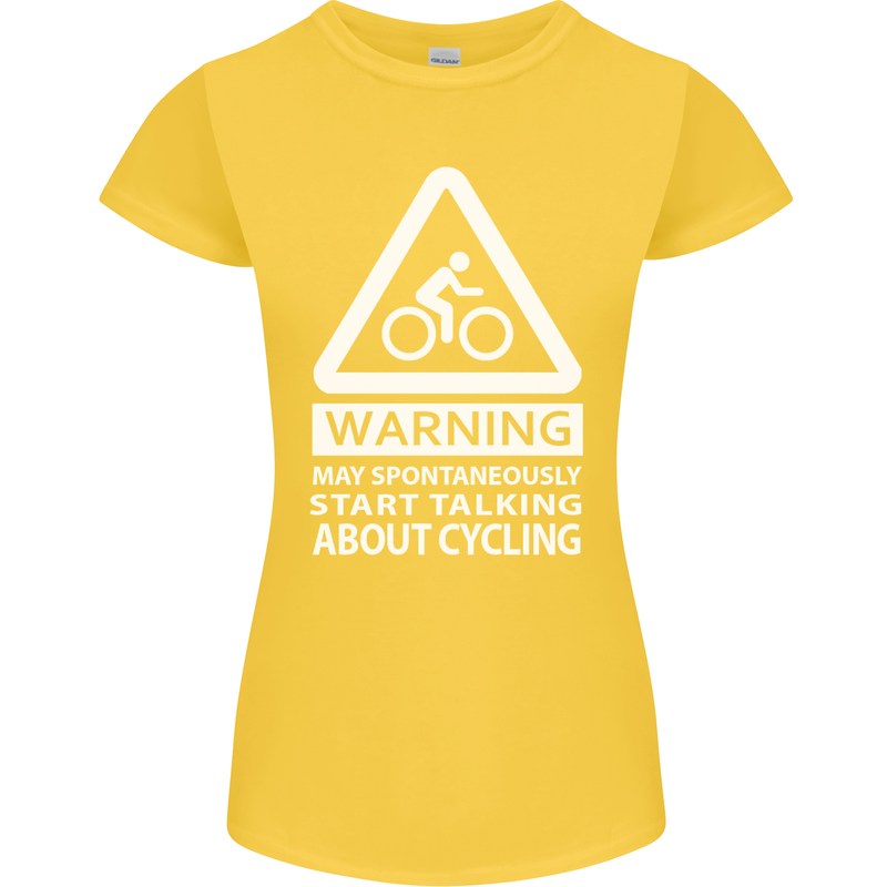 May Start Talking About Cycling Cyclist Womens Petite Cut T-Shirt Yellow