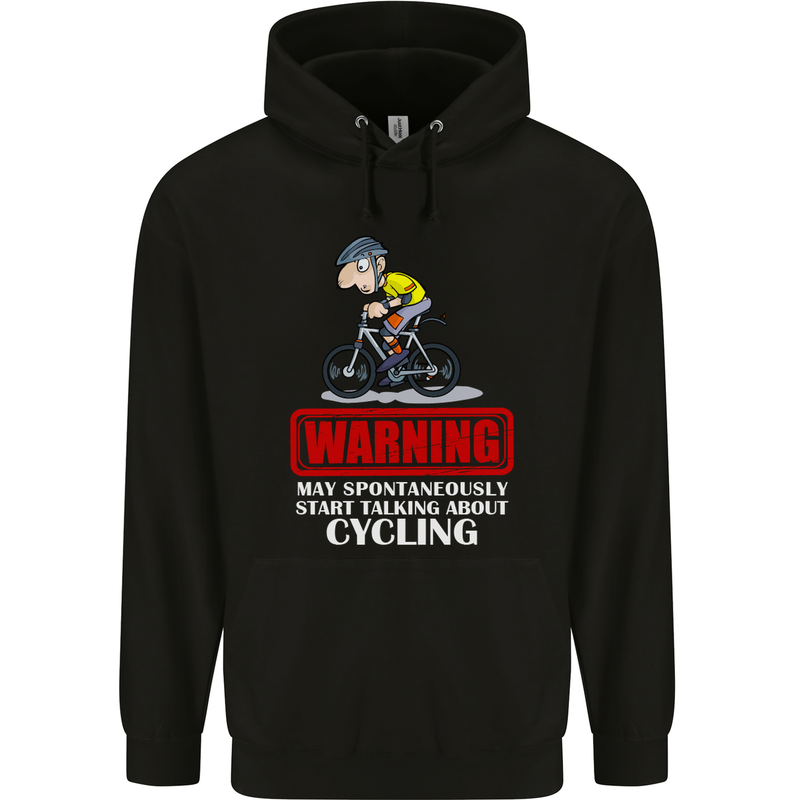May Start Talking About Cycling Funny Childrens Kids Hoodie Black