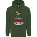 May Start Talking About Cycling Funny Childrens Kids Hoodie Forest Green