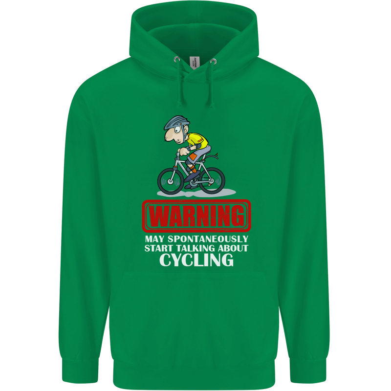 May Start Talking About Cycling Funny Childrens Kids Hoodie Irish Green