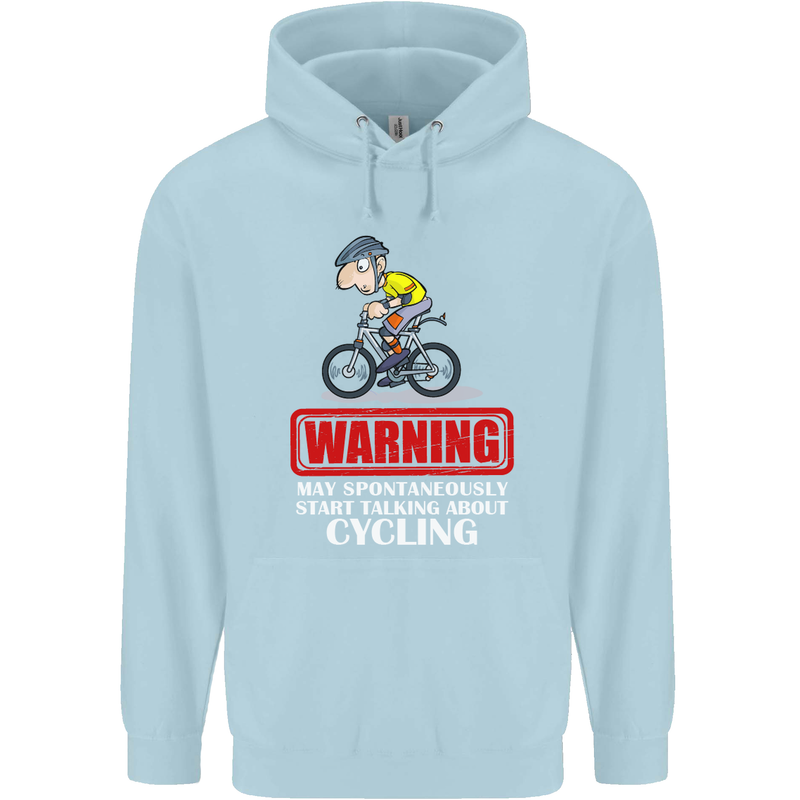 May Start Talking About Cycling Funny Childrens Kids Hoodie Light Blue