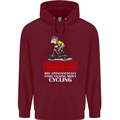 May Start Talking About Cycling Funny Childrens Kids Hoodie Maroon