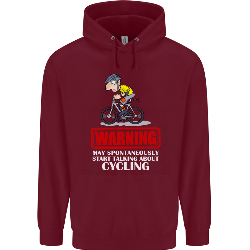 May Start Talking About Cycling Funny Childrens Kids Hoodie Maroon