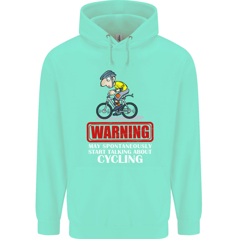 May Start Talking About Cycling Funny Childrens Kids Hoodie Peppermint