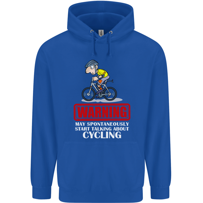 May Start Talking About Cycling Funny Childrens Kids Hoodie Royal Blue