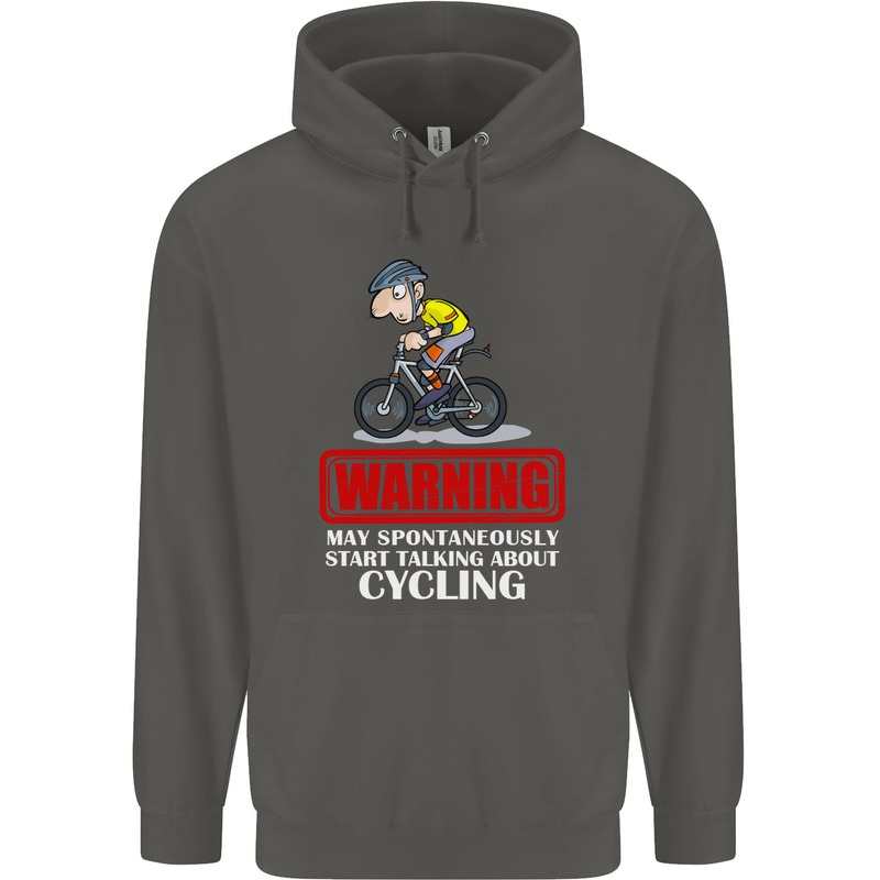 May Start Talking About Cycling Funny Childrens Kids Hoodie Storm Grey