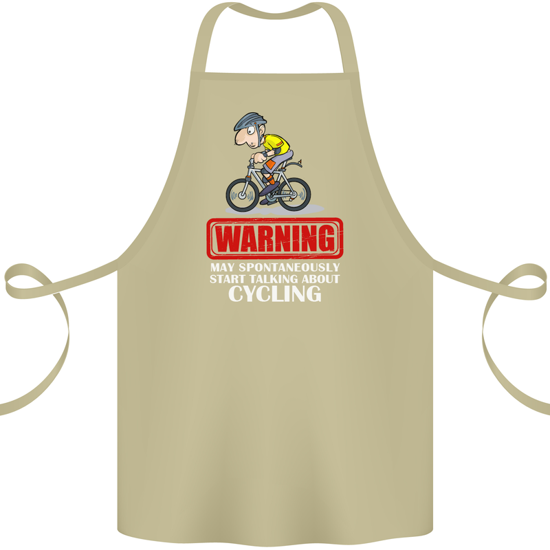 May Start Talking About Cycling Funny Cotton Apron 100% Organic Khaki