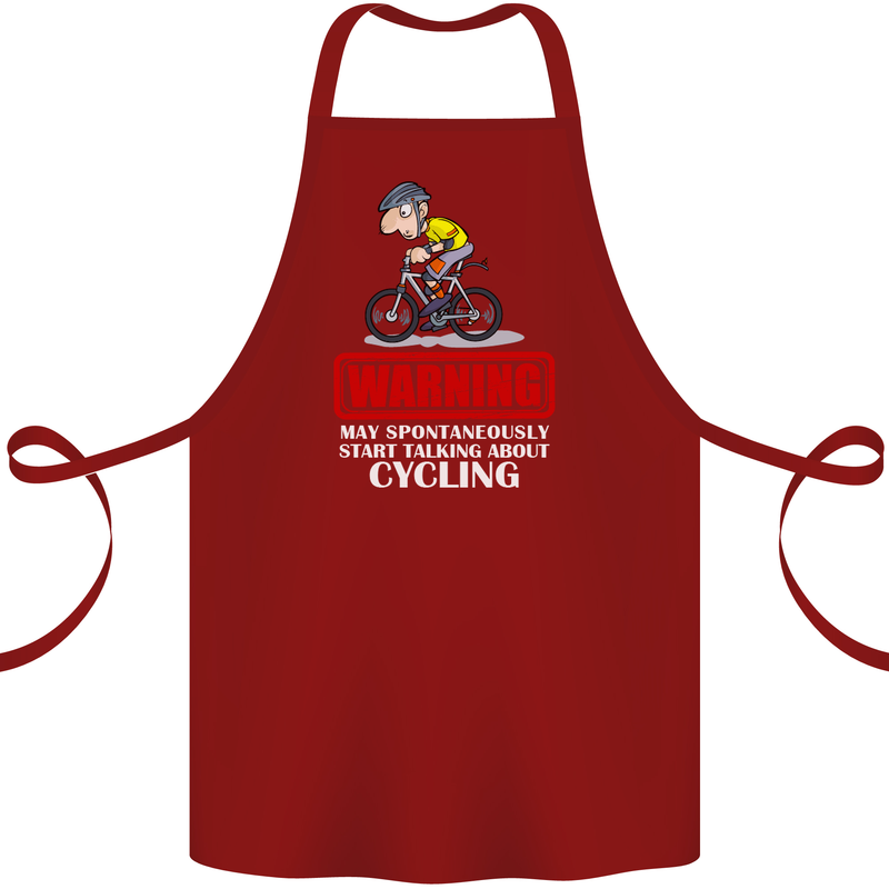 May Start Talking About Cycling Funny Cotton Apron 100% Organic Maroon
